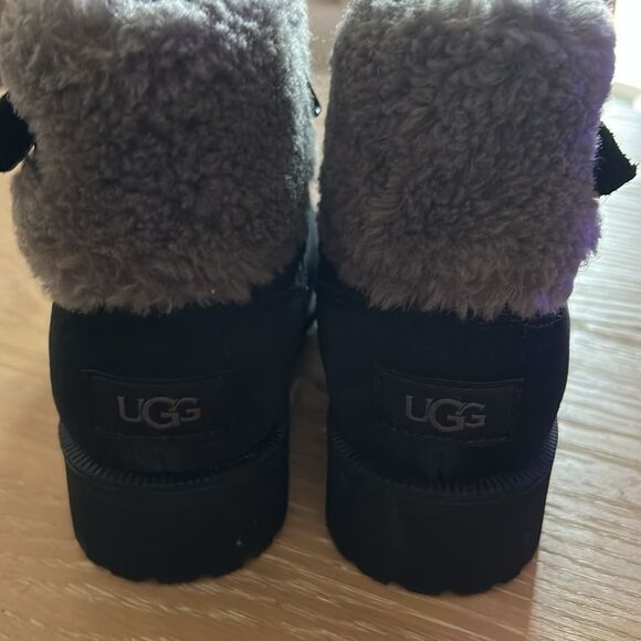 Ugg Harrison Cuff Winter Boots Black Suede, Size 8.5, NWT no box - Picture 9 of 12